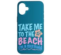 Y2K Take Me to the Beach I’m a Mermaid Retro 2000s Aesthetic Case for iPhone 16 Plus