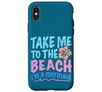 Y2K Take Me to the Beach I’m a Mermaid Retro 2000s Aesthetic Case for iPhone X/XS