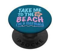 Y2K Take Me to the Beach I’m a Mermaid Retro 2000s Aesthetic PopSockets Adhesive PopGrip