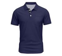 Y2K Top, Mens Polo Shirts Short Sleeve Solid Lightweight Breathable Golf for Adult Tennis Collared T Shirt with Pocket Muscle Fit Shirts Men UK Hawaiian Shirts (3XL, Navy)