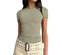 Y2k Top Women's Sexy, Plain Tops, Women's Summer, Slim Fit Shirt, Women's Short Sleeve T-Shirts, Casual Skinny Party Tops, Teenage Girls, Aesthetic 90s Streetwear Outfits, Sports Shirt, Casual