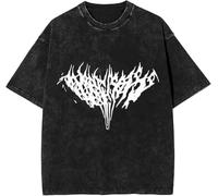 Y2K Tops Men's 90s Vintage Berserk Anime Graphic Shirts Summer Casual Tee Streetwear Harajuku Top Tshirt, D, XXL