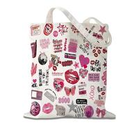 Y2K Tote Bag, Double-Sided High-Definition Printing Clothes Bags, Reusable Shopping Bags with 2000's Retro Prints, Y2K Bag for Shopping, Working, Fitness, Canvas Tote Bags for Women, Girls (15.7x15in)