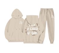 Y2k Tracksuit Womens I Am A Child of God Christian Full Set UK 2 Piece Co Ord Sets Outfits Pullover Long Sleeve Hoodie and Baggy Sweatpants Jogger Trousers Ladies Gym Activewear Casual Lounge Wear