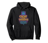 Y2K Vaporwave Mental Health Graffiti- Cache Your Thoughts Pullover Hoodie