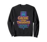 Y2K Vaporwave Mental Health Graffiti- Cache Your Thoughts Sweatshirt