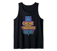 Y2K Vaporwave Mental Health Graffiti- Cache Your Thoughts Tank Top