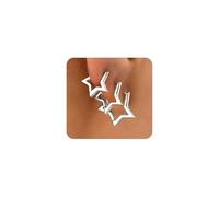Y2k Women Star Earrings, Small Star Hoop Earrings Set, Silver Pentagon Statement Earrings Star Accessories Trendy Jewelry, 2XL, Alloy Steel, No Gemstones