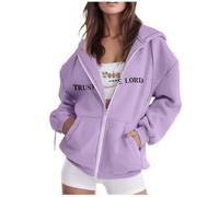 Y2K Women's Hoodie with Zip, Hoody Hooded Long Sleeve Hoodie Lounge Baggy Sweaters Fashionable Print Cardigan Comfortable Sports Couple Clothing Teenager Girls