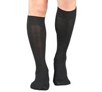 Y2Y2 3 Pairs Men's Knee-High Dress Socks/Black x3 / UK Shoe Size (3.5-9)