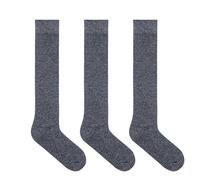 Y2Y2 3 Pairs Men's Knee-High Dress Socks, Charcoal Heather - 3 Pairs, Shoe Size: 13-15