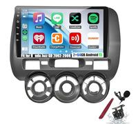 Y3,PLKEQS 2+64G Android 15 Car Stereo for H-onda Jazz GD 2002-2008, 9" 2K Touch Screen, Wireless CarPlay & Android Auto, GPS Navi, Bluetooth, FM RDS, SWC, MIC, Backup Camera