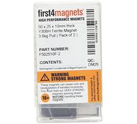 Y30BH Ferrite Magnet for Arts, Crafts, Model Making, DIY, Hobbies, Office, and Home - 50mm x 25mm x 10mm thick - 3.6kg Pull - Pack of 2