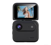 Y360 Action Camera 4K Resolution with Flip-Out Display and Chest Mount Support for Everyday Vlogging, Group Activities, and Solo Adventures (Black)
