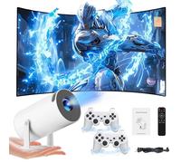 Y5S Retro Video Game Projector 64G,Built-in 10000 3D Games,1280 * 720P,180° Rotatable,4K Mini Projector and Game with 2 Wireless Controllers,HD Output,5G WIFI and Bluetooth,Android 11,home,office