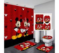 y6iiyy Clothing 4Pcs Shower Curtain Set with Non-Slip Rugs, Toilet Lid Cover and Bath Mat, Waterproof Polyester Fabric Bathroom Curtain with 12 Hooks, 72 x 72inch