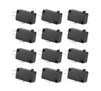 Ya 12Pcs 125V/250V 16A SPDT Snap Action Button Useful Black M-icro Limit Switch Connector Actuator Microwave Oven Door .so