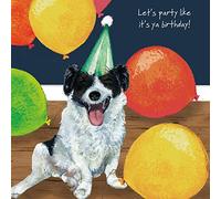 Ya Birthday Let's Party! Little Dog Laughed Birthday Greeting Card Blank Inside SQDB08