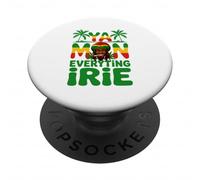 Ya Mon Everything Irie Jamaican Patois Rasta Weed Smoking PopSockets Adhesive PopGrip