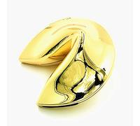 Ya.x Metal Fortune Cookie Box with Your Personalized Fortune Cookie Paper Message Included Inside, Perfect Wedding, Bridal Shower, House Warming Gift for men or women( 2.75in) (Golden)