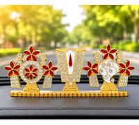 Yaa Catchy Balaji Tirupati Lord Venkateswara shanku Chakra Namah Stone Car Dashboard Idol with Hand Made Crystal Stones Hindu God Srinivasa.(Blessings on The Go) (Thirupathi Balaji Stone 11)