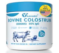 YAAHARO Bovine Colostrum Powder 2500mg, Collagen peptides 500mg, 50% IgG Bovine Colostrum for Humans, Gut Health, Immune Support, Hair & Nail Growth 4.23OZ