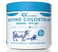 YAAHARO Bovine Colostrum Powder 2500mg, Collagen peptides 500mg, 50% IgG Bovine Colostrum for Humans, Gut Health, Immune Support, Hair & Nail Growth 4.23OZ