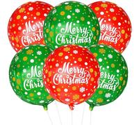 Yaahoony 6pcs Foil Red and Green Balloons for Christmas Party Decorations, Indoor Decorations and Holiday Christmas Party Favors for Teens and Adults