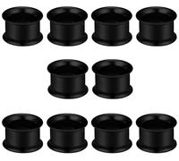 Yaalozei 12G-50mm Double Flared Gauges for Ears 316L Surgical Steel Internally Threaded Screw Fit Tunnels Plugs Earrings Mirror Finish Hollow Ear Gauges for Women Men Silver Black Gold Tone, 1 Pair