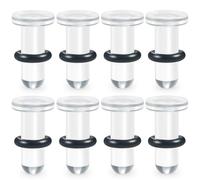 Yaalozei 14G-00G Solid Acrylic Single Flare Gauges Stretching Kit Plugs for Ears Clear Black Tops Gauges with O-Rings Gauge Stretching Kit Ear Expander Body Piercing Jewelry for Women Men, Metal