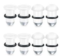 Yaalozei 14G-00G Solid Acrylic Single Flare Gauges Stretching Kit Plugs for Ears Clear Black Tops Gauges with O-Rings Gauge Stretching Kit Ear Expander Body Piercing Jewelry for Women Men, Metal