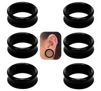 Yaalozei 6G-30MM Hollow Acyrylic Gauges for Ear Saddle Plugs Gauges Tunnel Expanders Stretcher Double Flared Flesh Piercings Body Jewelry Set for Women Men, Metal, cubic-zirconia