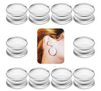 Yaalozei 6G-30MM Solid Acyrylic Gauges for Ear Saddle Plugs Gauges Tunnel Expanders Stretcher Double Flared Flesh Piercings Body Jewelry Set for Women Men, Metal, cubic-zirconia