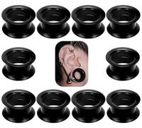 Yaalozei 6G-50MM Thick Silicone Gauges for Ear Bioflex Plugs Gauges Tunnel Expanders Stretcher Double Flared Flesh Piercings Body Jewelry Set for Women Men, Metal, cubic-zirconia
