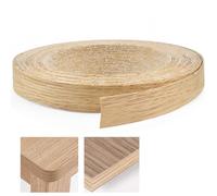 YAANBUNB 22mm Wood Veneer Strip, 7.5m Oak Veneer Edging Tape Pre-glued Veneer Roll Preglued Hot Melt Adhesive Iron On Edge Banding for Desk Wardrobe Cabinet Door Frame Furniture Restoration