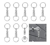 YAANBUNB 8 Pcs Quick Release Keychain Detachable Pull-Apart Key Ring Double Split Ring Belt Snap Lock Holder Key Ring Removable Heavy Duty Split Ring for Man Woman Children Hanging keys