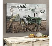 YAASIMOULE 3-wheel tractor And into the field I go to lose my mind and find my soul Jesus Landscape Canvas Print Wall Art