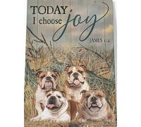 YAASIMOULE 3D Bulldog Today I Choose Joy Canvas