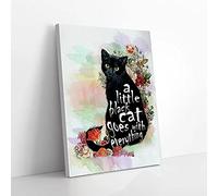 YAASIMOULE A Little Black Cat Goes With Everything Canvas Prints Wall Art