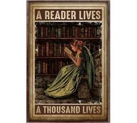 YAASIMOULE A Reader Lives Thousand Reading Book Library Bookworm Poster