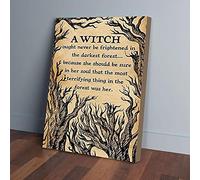 YAASIMOULE A Witch In The Darkness Forest Canvas Prints Wall Art