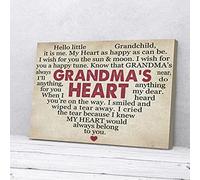 YAASIMOULE Always Belong To You Grandchild Grandma’s Heart Canvas Prints Wall Art