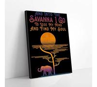 YAASIMOULE And Into The Savanna I Go To Find My Soul Elephant Canvas Prints Wall Art