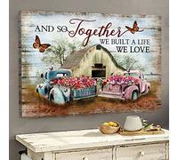 YAASIMOULE And so together We built a life we love Farm Landscape Canvas Print Wall Art