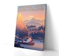 YAASIMOULE And They Lived Happily Ever After Kayaking Canvas Prints Wall Art