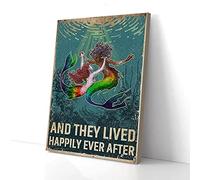 YAASIMOULE And They Lived Happily Ever After Mermaid Pride Canvas Prints Wall Art