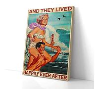 YAASIMOULE And They Lived Happily Ever After Surfing Love Canvas Prints Wall Art