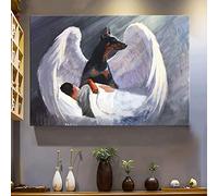 YAASIMOULE Awesome Doberman with beautiful wings Doberman Landscape Canvas Print Wall Art