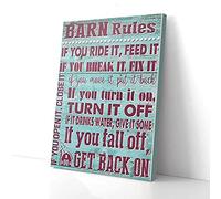 YAASIMOULE Barn Rules Get Back On Farmer Canvas Wall Art