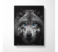 YAASIMOULE Be Fearless Wolf Inspirational Motivation Wall Art Canvas